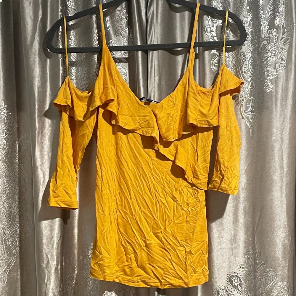 Juniors Gold Open Shoulder Top